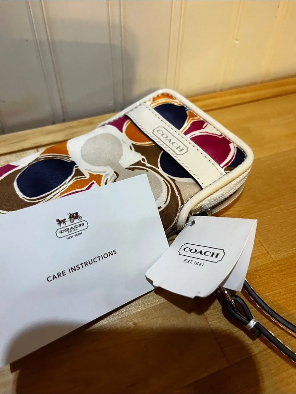 Coach Hand Drawn Scarf Print Phone Wristlet - NWT